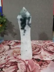 Large Moss Agate Tower, Moss Agate Druzy, Tower 436g