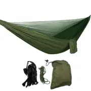 Double Hammock w/ Mosquito Net Lightweight Two Person Camping Bed Hanging Swing