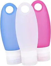 MUSISALY Portable Travel Bottle Refillable Shampoo and Lotion Container Bottles for Travel Red White Blue Lightweight Squeezable for Toiletries and Liquid Soap