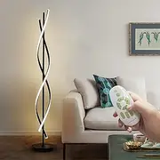 [AooLiWang] 112CM Height; 40W DNA Spiral LED Floor Lights;Art Interior Decoration Home Nordic Floor Lamp Standing Lamp for Living Room Lighting ; 3Color Remote Control Dimming (Black)
