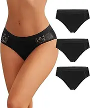 [Avidlove] Women Cotton Underwear Lace Hipster Brief Panties Ladies Stretch Underpants Multipack