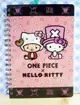 【震撼精品百貨】ONE PIECE&HELLO KITTY_聯名海賊王喬巴&凱蒂貓系列~筆記本-粉櫻花