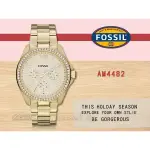 FOSSIL 時計屋 手錶專賣店 AM4482 女錶 石英錶 不鏽鋼錶帶 防水 防刮礦物 全新 保固 開發票