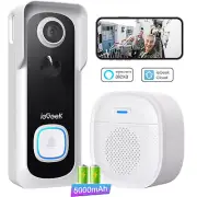 ieGeek 2K 3MP Doorbell Camera Wireless Video Doorbell with Chime Work with Alexa