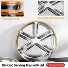 Multi Compartment Lunch Box with Lid Five Compartments Food Storage Fruit Plate