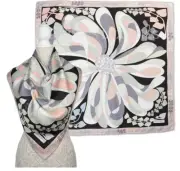 EMILIO PUCCI SCARF MULTICOLORED ABSTRACT FLOWER PRINT SIGNATURE LOGO SQUARE 34"