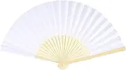 [STKARCV] 1-30pcs DIY Paper Folding Fan Adults Calligraphy Painting Practice Blank White Folding Fan Wedding(4PCS)