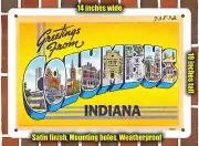 METAL SIGN - Indiana Postcard - Greetings From Columbus Indiana