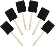 Artistic Fun for Boys and Girls 6pcs Wooden Handle Sponge Brushes Safe Soft Foam Sponges for Painting Crafting