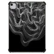iPad Air (4th/5th gen) iPad Impact Case WOBBLE 2 IPAD, BLACK & WHITE MINIMALIST LINES OCEAN WAVES ORGANIC FLOW ABSTRACT ILLUSTRATION