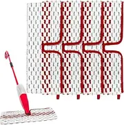 Microfiber Spray Mop Pads Compatible with Promist MAX Spray Mop, Spray Mop Refills for Ocedar Mop Replace Head Replacements, Double Sided Usable Mop Pads for Dry Wet Floor Cleaning (4 Pack Red)