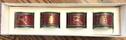 Christmas Holiday Pier 1 Enamel Napkin Rings Reindeer and Trees Set of 4