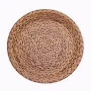 25 Natural 9" Woven Rattan Print Paper Dinner Plates Party Events Decorations