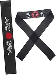 [LABRIMP] 2pcs Japanese Ninja Headscarf Hijab Decor Headband Clothing Bandanas for Men Sushi Chef Headwear Head Band Karate Supply Karate Head Strap Polyester Fitness Yoga