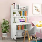 Bookshelves Cabinet Bookcase Stand Storage Bookshelf Office Computer Desk White