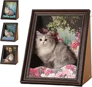 Mona Lisa Cat Scratcher Bed, Art 4D Oil Painting Frame Nest for Artist Kitten, Famous Oil Painting Frame Cardboard Cat House, Cardboard Cat House & Scratchers (Style C)