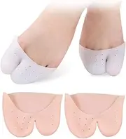 Beavorty 2Pairs Big Toe Protection Gel Toe Caps Reusable Washable Toe Cover Sleeves for Ball of Foot Cushioning for Any Foot for Ballet Sandals and Daily Wear