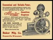 Baker Mfg. Monitor Gasoline Engine, Evansville NEW METAL SIGN: 12x16" Ships Free