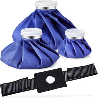 Ice Pack for Injuries Reusable: 3 Packs Ice Cold Packs with Wrap Ice Bag Hot
