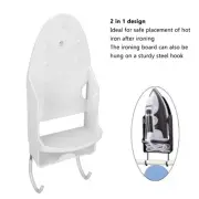 US (White)Electric Iron Holder Heat Resistant 2 In 1 Wall Mounted Iron Board Rac
