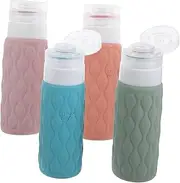 4pcs Travel Lotion Containers Versatile Travel Bottles for Cosmetics Skincare and Toiletries Leakproof Design with Storage Bag