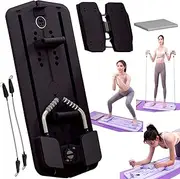 Pilates Reformer Ski Machine Set Ab Roller Exercise Wheel Automatic Rebound Abdominal Workout Pelvic Floor Muscle Training Push-up Home Equipment Black
