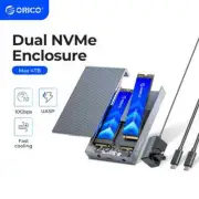 ORICO Dual Bay Aluminum M.2 NVME SSD Enclosure USB C 3.1 Gen2 10Gbps