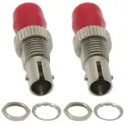2 Pcs ST UPC Simplex Multi Mode Fiber Optic Optical Coupler Adapter Connector