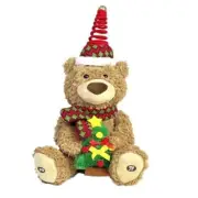 Christmas Teddy Bear Plush Toy with Singing & Voice Recording for Kids Adults