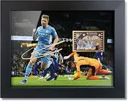sufenvera Sports Fans Poster - Print Signed Kevin De Bruyne Framed Mini Film Photo Display,Gifts for Soccer Fans on Birthday Christmas 8x6 Inches