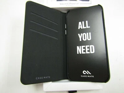CASE-MATE FOLIO PHONE CASE, IPHONE 5.8" 2018, BLACK LEATHER, PLEASE READ!! 7901