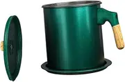 iplusmile Japanese Style Oil Strainer Storage Can Grease Filter Pot for Kitchen Oil Container with Handle for Home Cooking and Present Giving