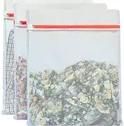 3PCS Durable Honeycomb Mesh Laundry Bags for Washing Machine, Lingerie Bags for Washing Delicates, Travel Storage Organize Bag for Cotton Clothes,Sheet, Shoes- 16"X20"/3 Pack