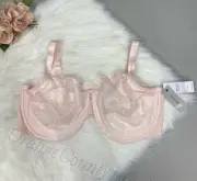 Women's Calvin Klein Seductive Comfort Leopard Unlined Demi Bra Pink Plus 44DD