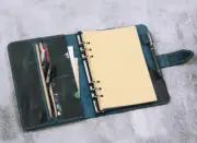 A5 loose leaf Writing note Notebook Retro Diary Notepad cow leather blue Q401