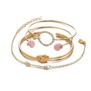 3 Set Sweet Bracelet Bangle Set Arrow Geometric Open Adjustable Bangle Bracelet For Women