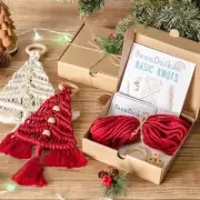 3Pcs Christmas Tree Macrame DIY Kit Christmas Handmade Macrame Woven Tree DIY