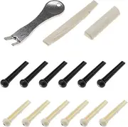 EMSea 15PCS Guitar Puller Set for Acoustic Guitar Bridge Pin Puller Pulling Remover Extractor Tool with Guitar Saddle And Nut Acoustic Guitar Bridge Replacement Parts