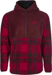 Fly Racing 354-00222X Half Zip Pullover Hoodie 2XL Red Plaid