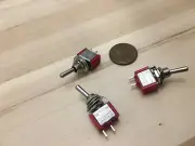 3 Pieces RED 5A ON-OFF Toggle Switch SPST 6mm 1/4 125v miniature 12v on off C17