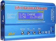 80W 6A Lipo Battery Balance Charger Discharger for LiPo，Li-ion，Li-Fe，LiHV Battery (1-6S), NiMH，NiCd (1-15S), Rc Hobby Battery Balance Charger