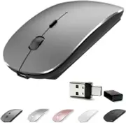 Rechargeable 4 Modes Bluetooth Mouse/Bluetooth 3.0/5.2+Usb-2.4G/Type-C,Bluetooth