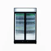 Bromic GM0900LBECO 2 Door 885L Flat Glass Upright Display Fridge - Black - 3736259-NR-BR