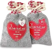 Advent Calendar for Filling - Advent Calendar for Filling Yourself - 24 Decorative Bags Chain to Fill and Hang Yourself, 2023 Christmas Calendar Gift (Felt Bags)
