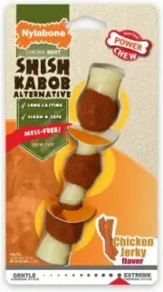 Nylabone Shish Kabob Alternative Power Chew Chicken Jerky Flavored Dog Toy Regul
