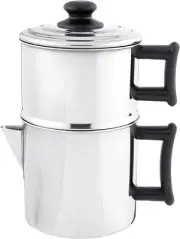 49W Stainless Steel Drip Coffee Maker with Protective Plastic Handles