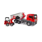 Bruder 1:16 Man TGS Truck With Roll-Off-Container & Loader Model Kids Toy 3y+
