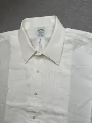 Brooks Brothers Men’s White Tuxedo Dress Shirt Size 17.5 - 34 NWT Traditional