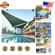 190 GSM Green Triangle Sun Shade Sail - Custom Size & 3-