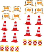 Kisangel Educational Toys Set 24pcs Mini Roadblock Toys Traffic Signs for Boys and Girls' Play Learning